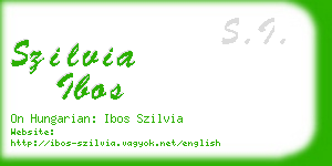 szilvia ibos business card